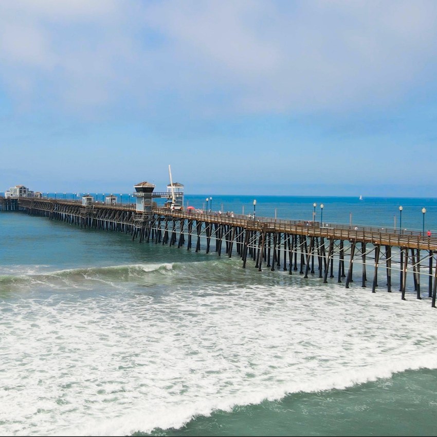 Oceanside Pier extending over the Pacific Ocean
